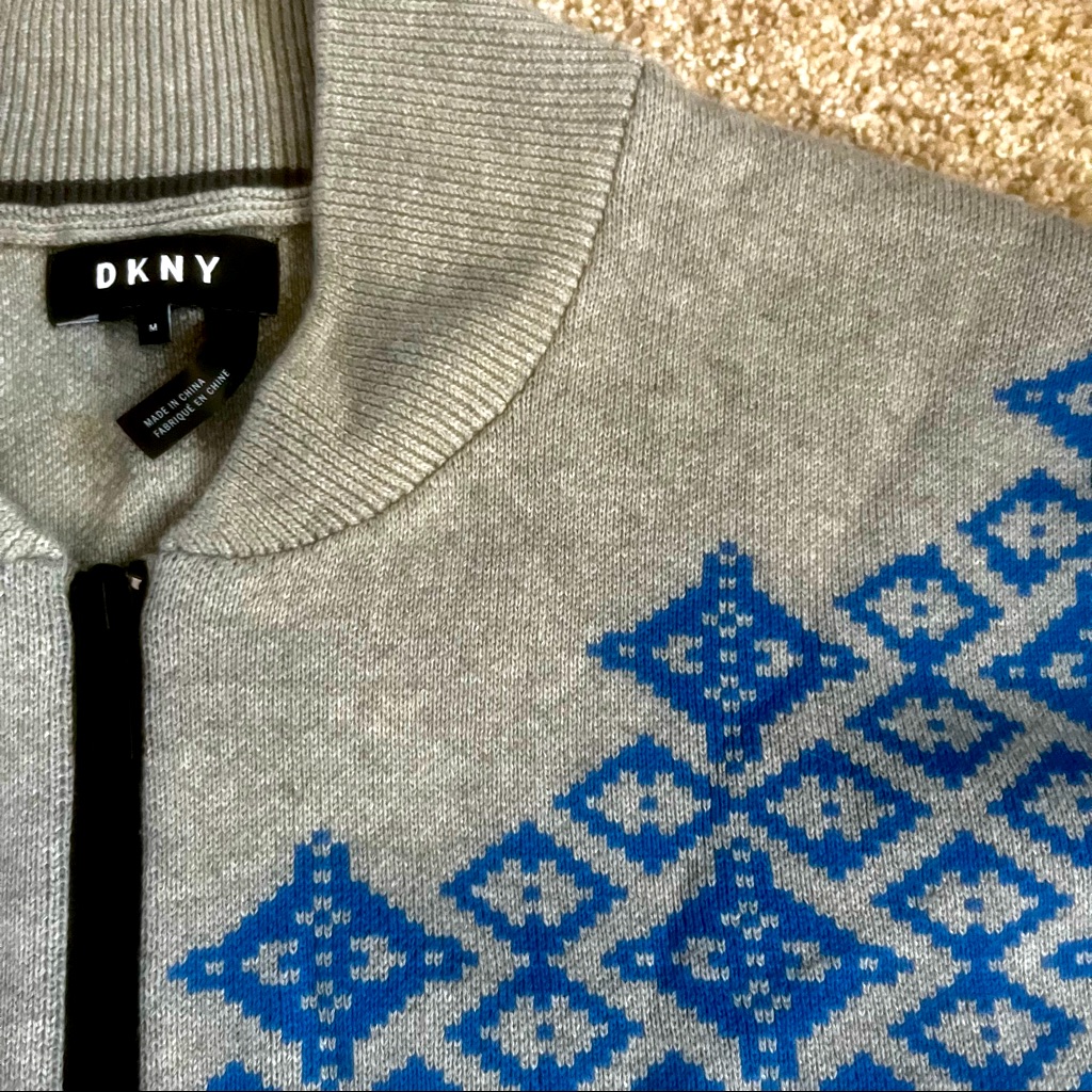 Dkny Men’s Zip Up Sweater Jacket